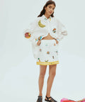 Alemais Blue Marlin Embroidered Skirt Cream Multi Size 14 & 16 - Skirts