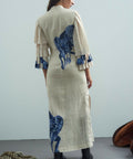 Alemais Blue Rider Pleat Sleeve Midi Dress Cream Print Size 14 - 14 / Print - Dresses