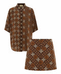 ALEMAIS - Alemais Carmella Silk Shirt and Cotton Drill Mini Skirt Set
