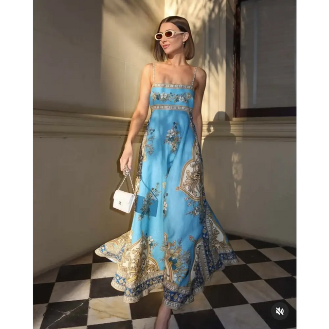 Alemais Cassie Sundress Size 14 Exclusive - 14 / Blue - Dresses