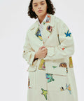 Alemais Checkers Coat Cream Print Size AU 14 & 16 - Coats