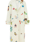 Alemais Checkers Coat Cream Print Size AU 14 & 16 - Coats