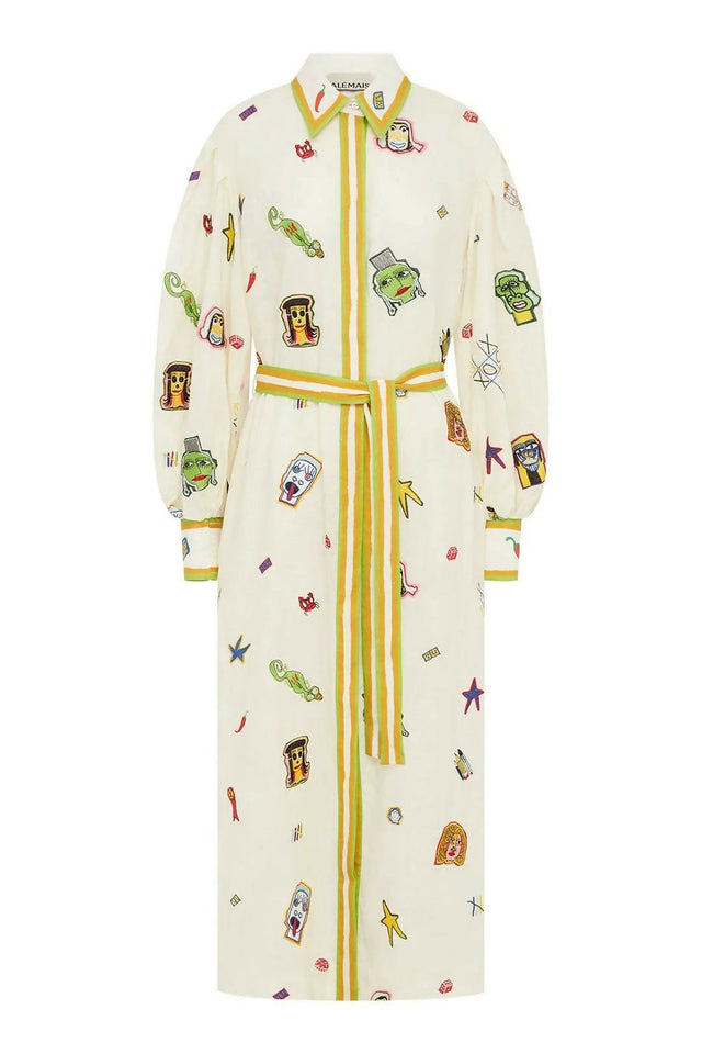 Alemais Checkers Embroidered Shirtdress Print Multi Size 14 - 14 / Print - Dresses