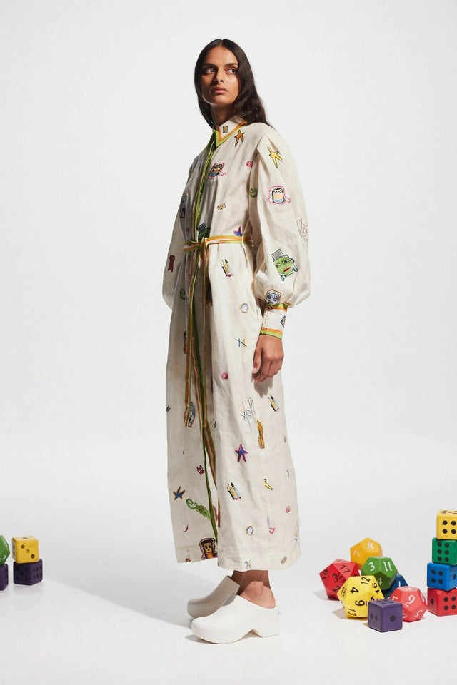 Alemais Checkers Embroidered Shirtdress Print Multi Size 14 - 14 / Print - Dresses