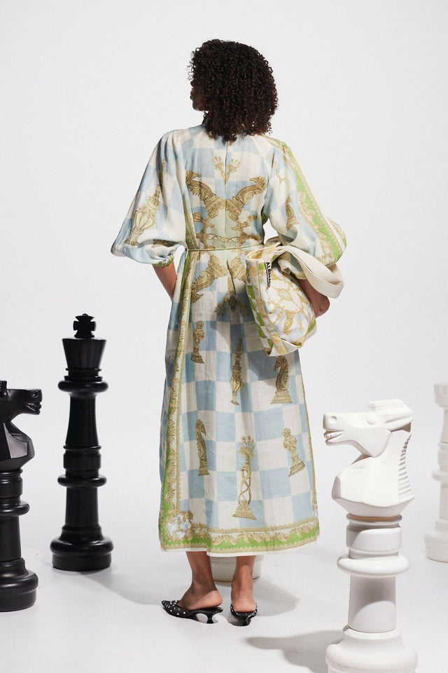 Alemais Checkmate Linen Shirtdress Print Size 16 - 16 / Print - Dresses