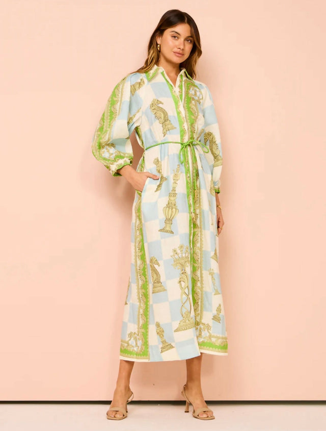 Alemais Checkmate Midi Dress Multi Print Size 8 - 8 / Print - Dresses