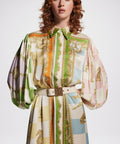 Alemais Checkmate Silk Midi Shirtdress Multi Size 16 - 16 / Print - Dresses
