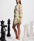 Alemais Checkmate Silk Mini Dress - 10 / Print - Dresses