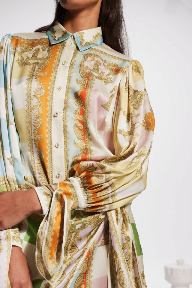 Alemais Checkmate Silk Mini Dress In Multi - 8 / Multi - Dresses