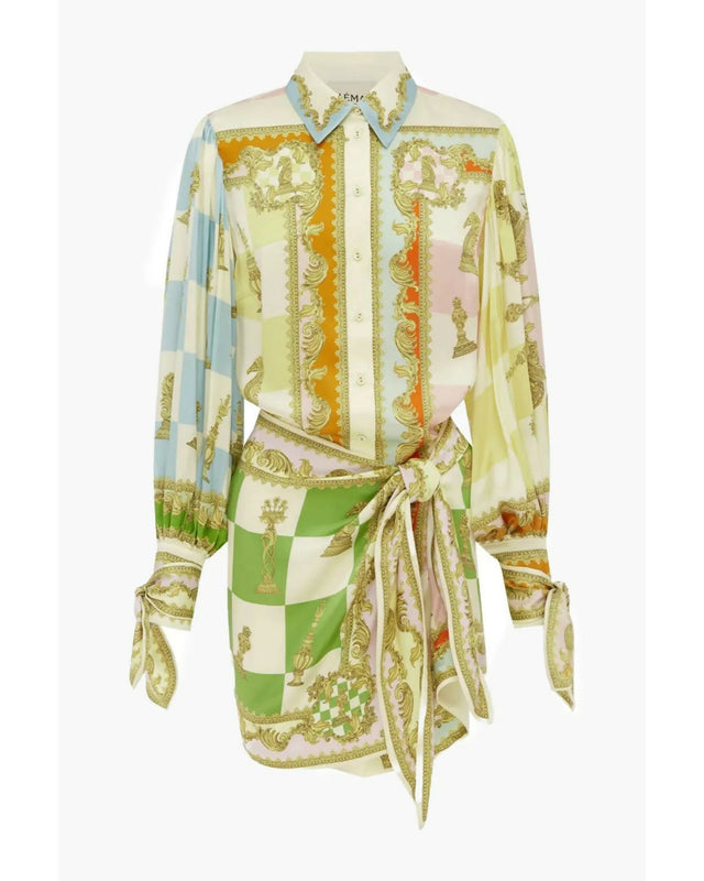 Alemais Checkmate Silk Mini Dress Multi Size AU 12 - 12 / Multi - Dresses