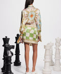 Alemais Checkmate Silk Mini Dress Multi Size AU 16 - 16 / Multi - Dresses