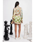 Alemais Checkmate Silk Mini Dress Size 8 - 8 / Multi - Dresses