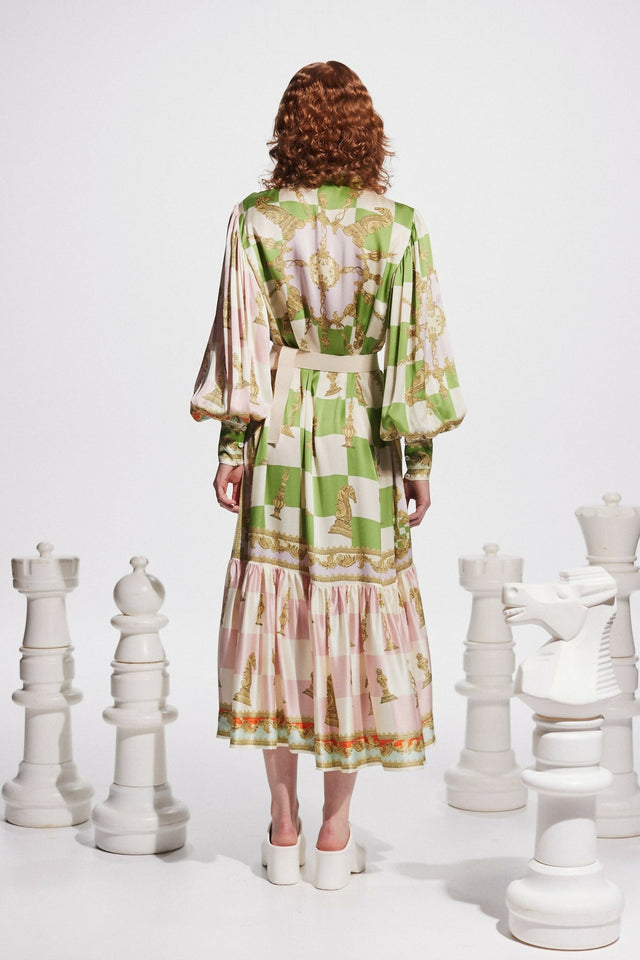 Alemais Checkmate Silk Shirtdress In Multi - 8 / Multi - Dresses