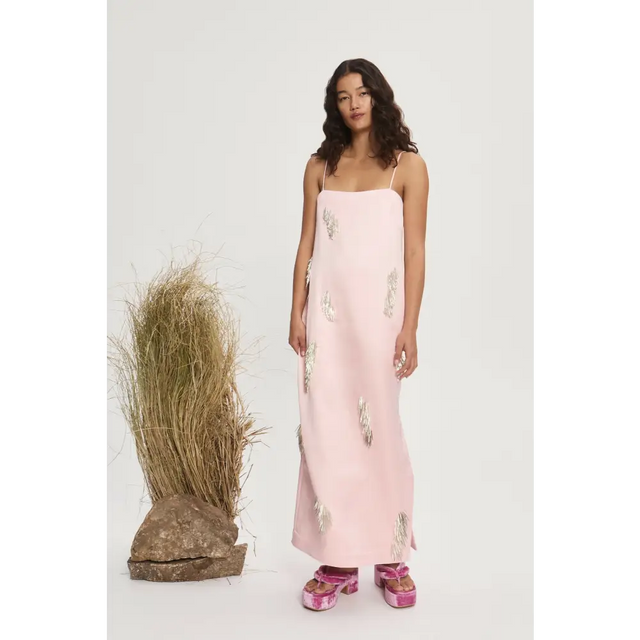 bec and bridge cindy midi dress Alemais Cindy Embellished Slip Dress Pink Size 6