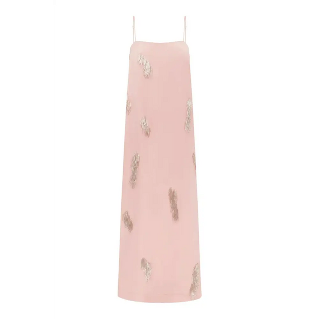 Alemais Cindy Embellished Slip Midi Dress in Pink Size 8 - 8 / Pink - Dresses