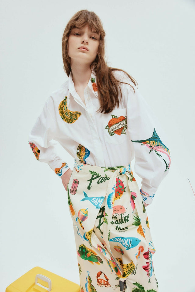 Alemais Clam Embroidered Shirt Size 12 & 14 | Passion For Fashion Alemais Clam Embroidered Shirt Size 12 & 14 | Passion For Fashion