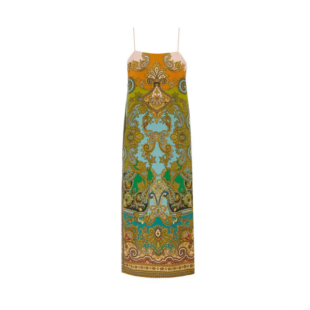Alemais Exclusive Clemenza Slip Dress Green Size 10 - 10 / Print - Dresses