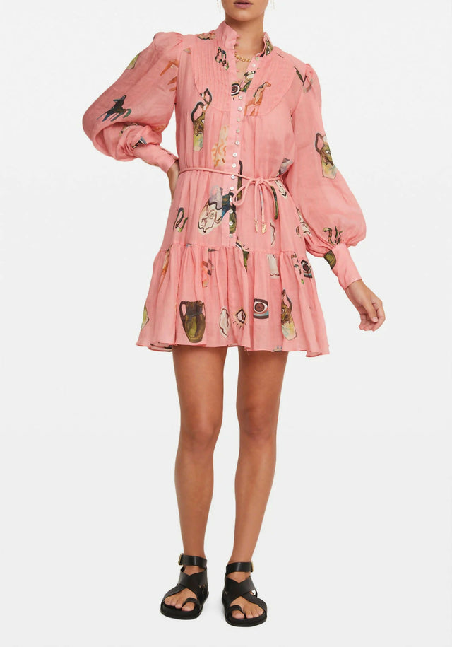 Alemais Cleo Mini Dress - 8 / Pink - Dresses