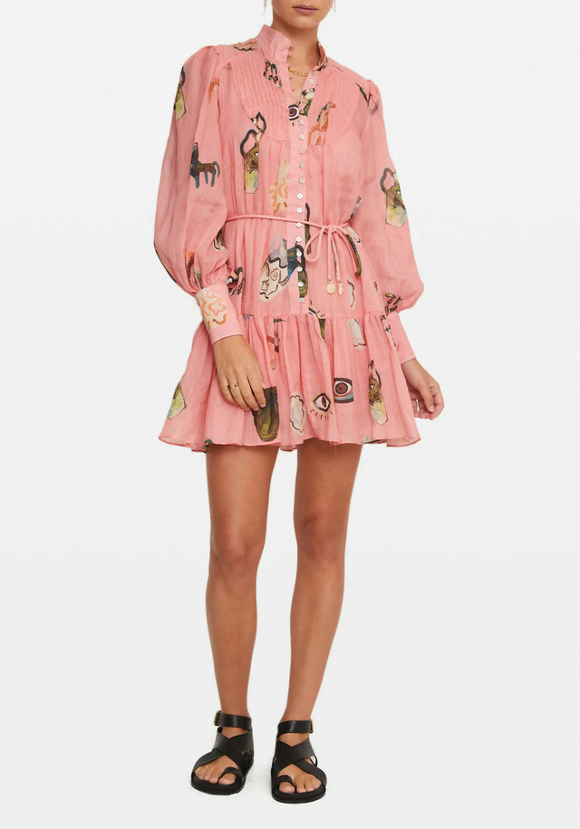 Alemais Cleo Mini Dress - 8 / Pink - Dresses