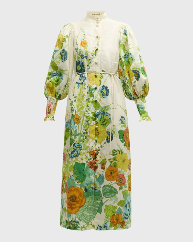 Alemais Constance Midi Shirtdress Floral Size 14 - 12 / Multi - Dresses