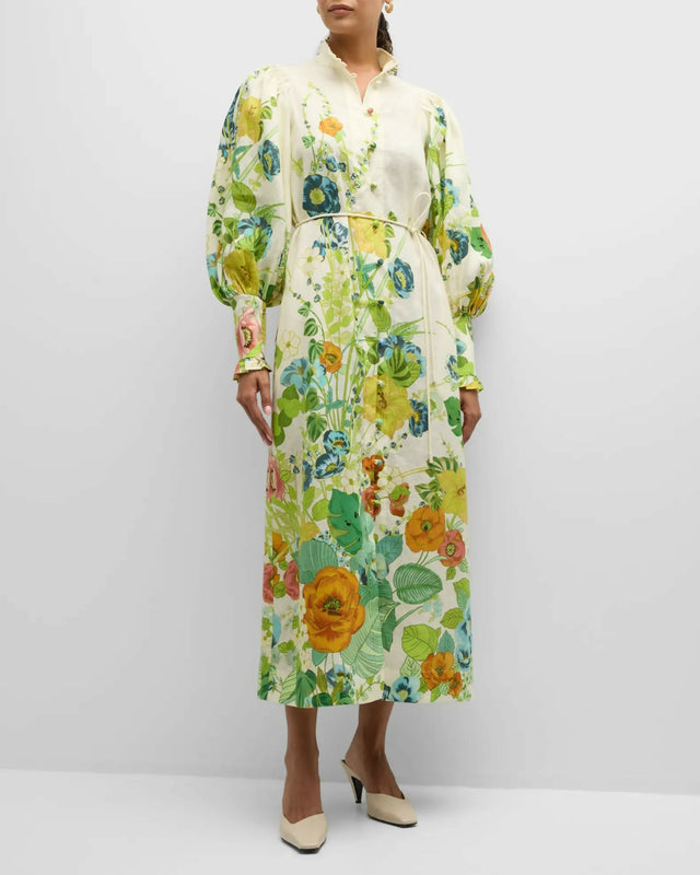 Alemais Constance Midi Shirtdress Floral Size 14 - 12 / Multi - Dresses