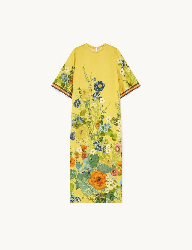 Alemais Cresida Midi Dress Yellow Floral - Dresses