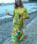 Alemais Cresida Midi Dress Yellow Floral - Dresses