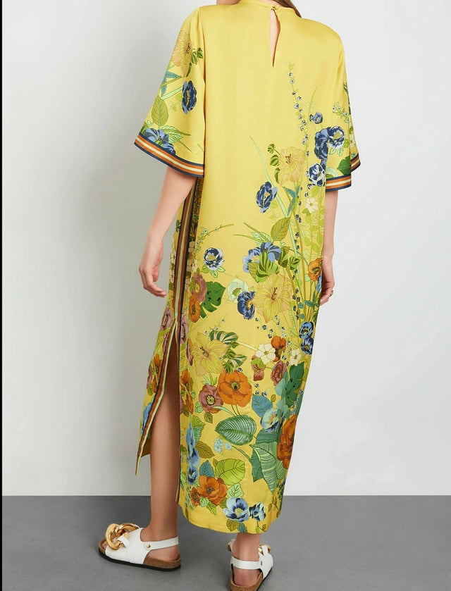 Alemais Cresida Midi Dress Yellow Floral - Dresses