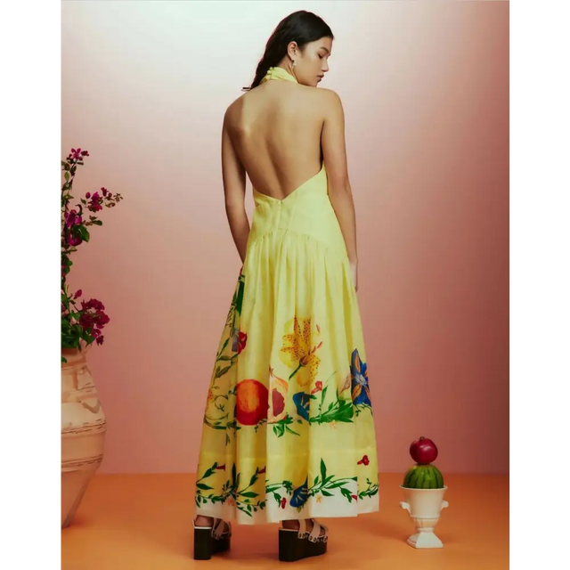 Alemais Dahlia Halter Gown Yellow Size 14 - 14 / Yellow - Dresses