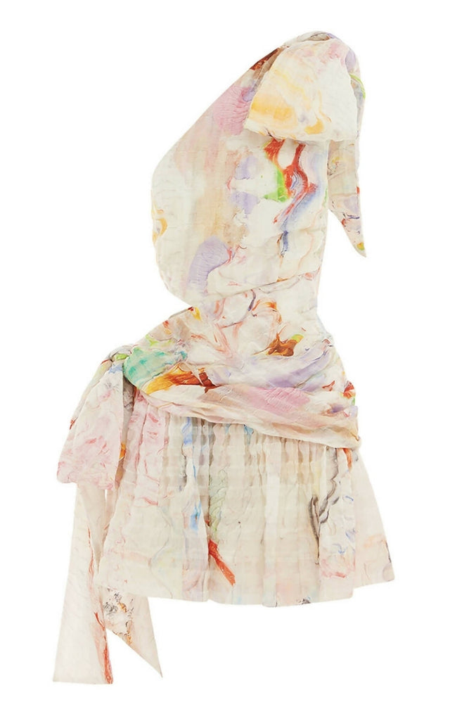 ALEMAIS - Alemais Daisy Linen-Silk Asymmetric Mini Dress