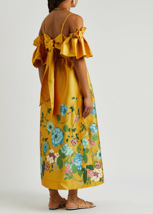 Alemais Dana Midi Dress in Marigold - 10 / Floral - Dresses