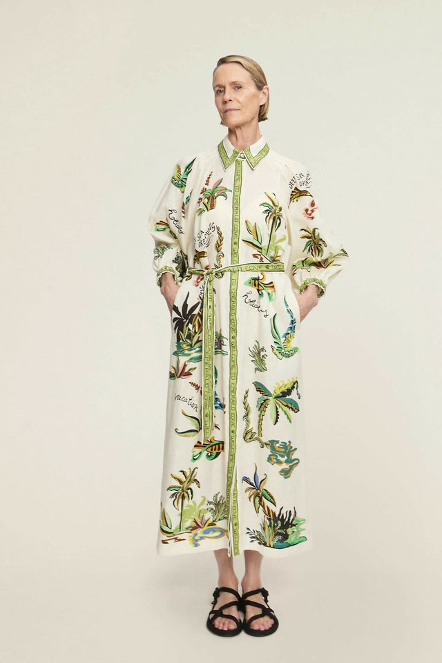 Alemais Day Dream Shirtdress Maxi Dress Print Size 16