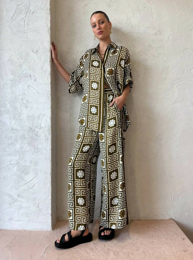 ALEMAIS - Alemais Dimi Jacquard Shirt and Pant Set