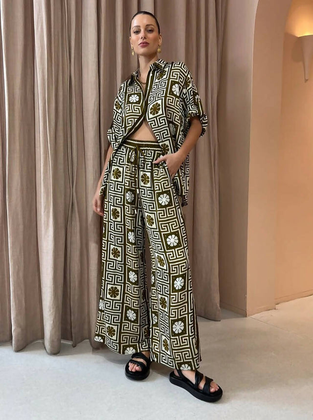 ALEMAIS - Alemais Dimi Jacquard Shirt and Pant Set