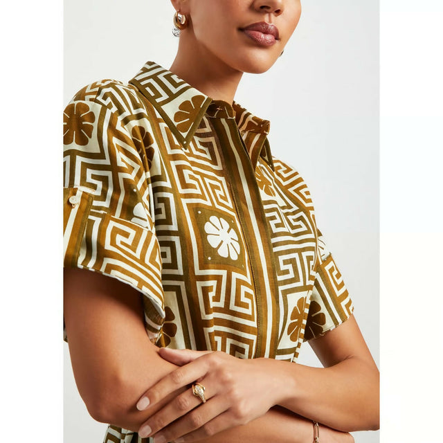 Alemais Dimi Shirtdress Print Size AU 14 - 14 / Brown - Dresses