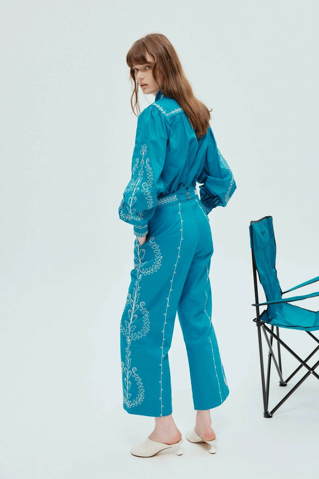 Alemais Donovan Corded Blouse and Pants Blue Size AU 16 - 16 / Blue - Outfit Sets