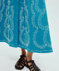 Alemais Donovan Corded Midi Dress Blue Print Size AU 16 - 16 / Print - Dresses