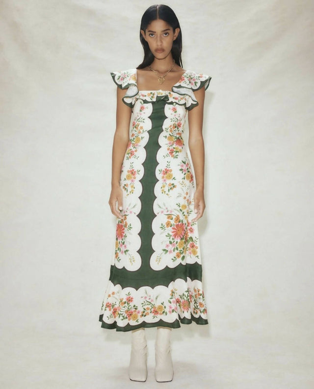 ALEMAIS - Alemais Elisabetta Ruffle Midi Dress