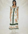 Alemais Elisabetta Ruffle Midi Dress Multi Size AU 10 - 10 / Print - Dresses