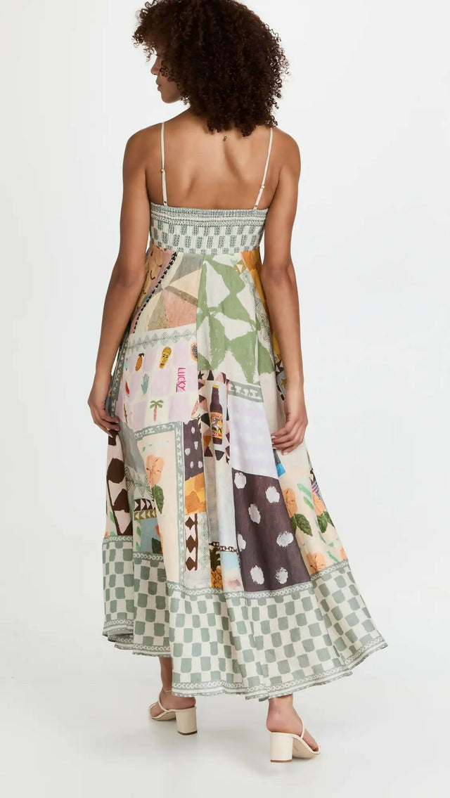 Alemais Emma Gale Linen Midi Dress - 8 / Multi - Dresses