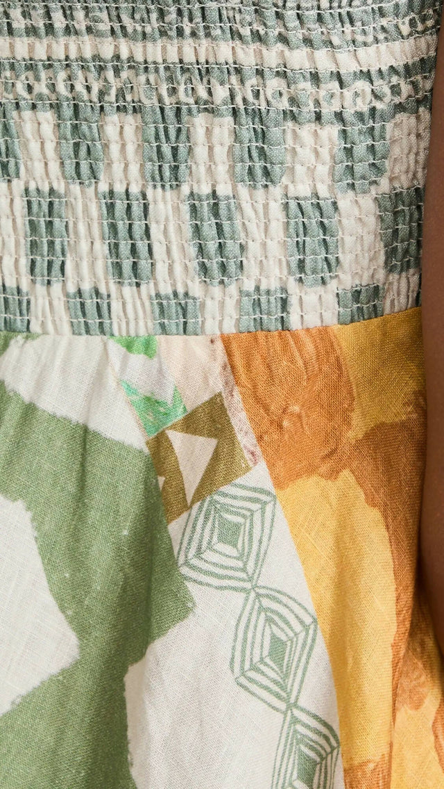 Alemais Emma Gale Linen Midi Dress - 8 / Multi - Dresses