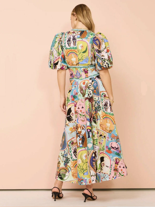Alemais Evergreen Midi Dress Size 10 - 10 / Print - Dresses