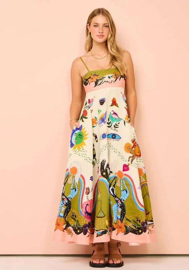Alemais Evergreen Sundress Print - Dresses
