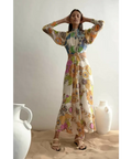 Alemais Farrah Cut Out Midi Dress Floral - Dresses