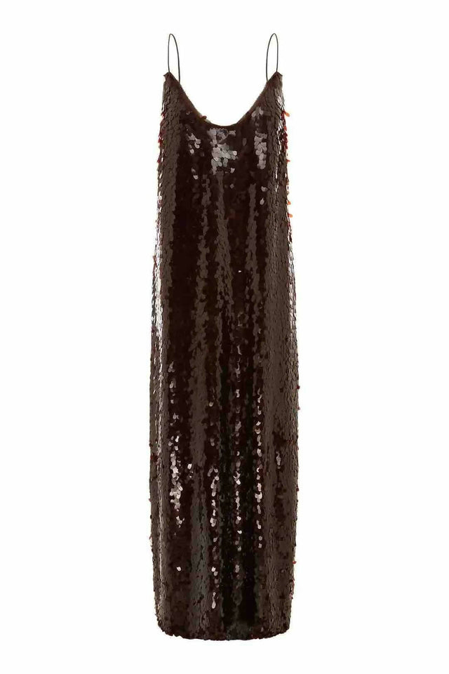 Alemais Geanie Sequin Gown In Chocolate Size 12 & 14 - Dresses