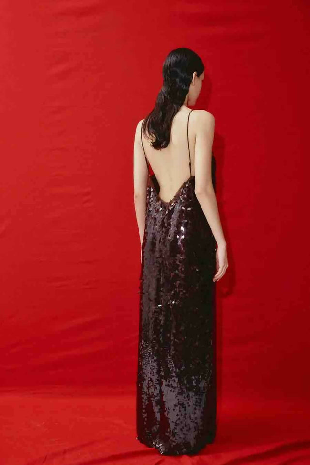 Alemais Geanie Sequin Gown In Chocolate Size 12 & 14 - Dresses