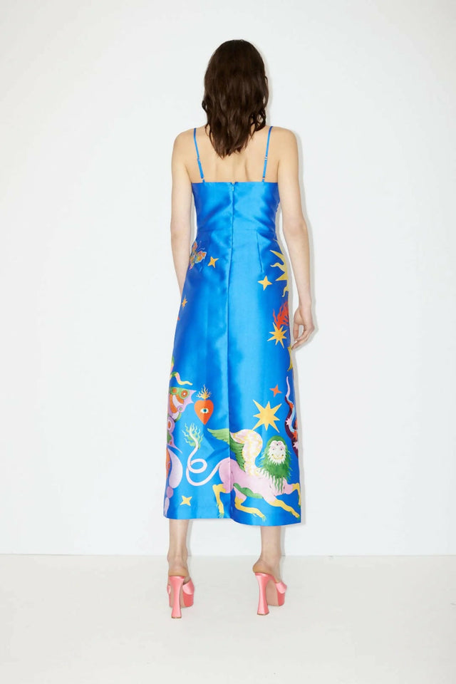 Alemais Guardian Midi Dress in Azure - 10 / Print - Dresses