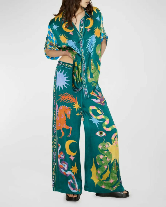 Alemais Guardian Silk Shirt Size AU 14 and Pant Size AU 16 Set Print - 16 / Print - Outfit Sets