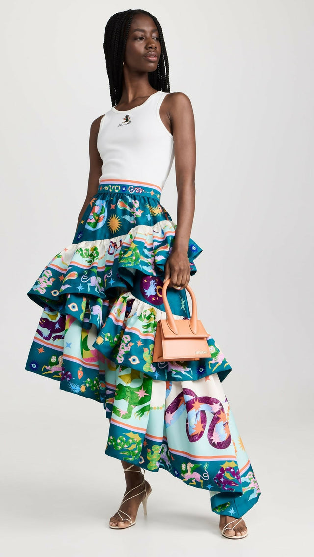 Alemais Guardian Tiered Ruffle Skirt Multi Size AU 12 & 14 - Skirts