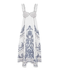 Alemais Hazel Smocked Embroidered Midi Dress White Size 10 - 10 / White - Dresses